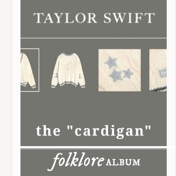 Taylor Swift The Cardigan Folklore 2024 sweater NWT M/L - Picture 7 of 11